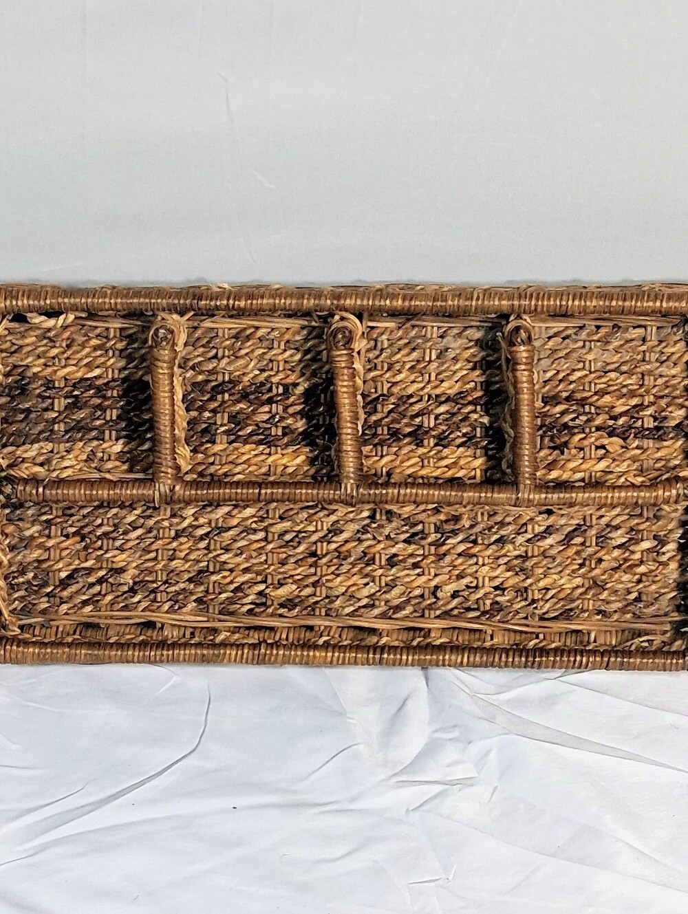 Rattan Handcrafted Caddy Flatware Desktop Jewelry Dorm Bedroom Organizer